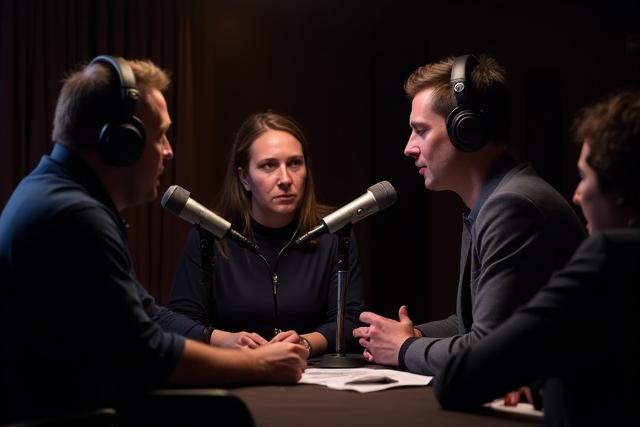 Team im Formfeld Studio bei der Podcast-Aufnahme
